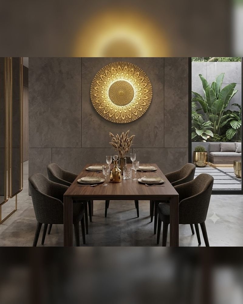 Carved mandala disc — Wall Lights 6836-1CF