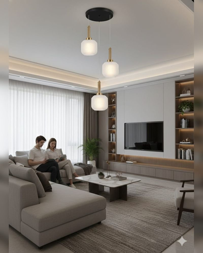 Three-light pendant 7115-3, white — Three-light pendants 7115-3