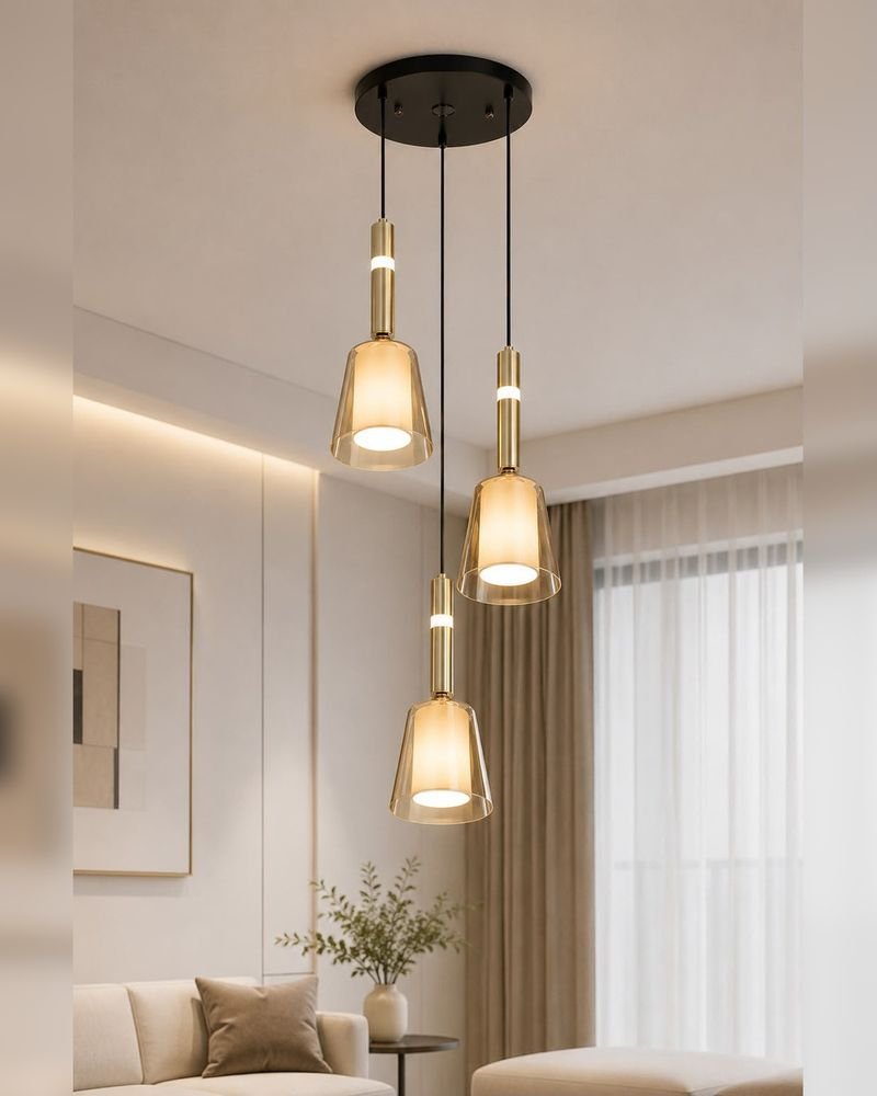 Three-light pendant S36213-3, gold — Three-light pendants S36213-3